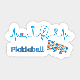 pickleball player best friends forever man boys girl BLUE Sticker